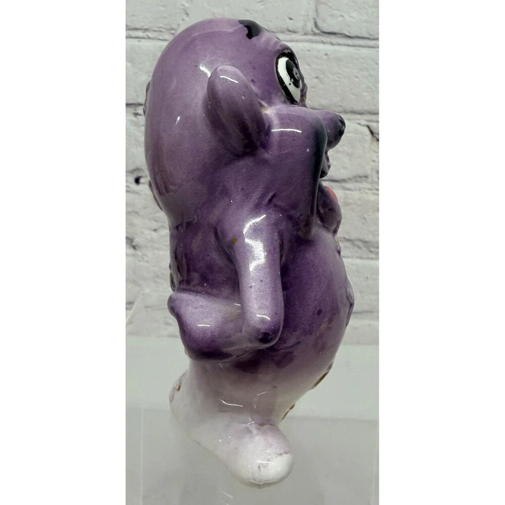 Vtg Kreiss Psycho Ceramics Purple Monster Figurine My Operation Stitches Kitschy